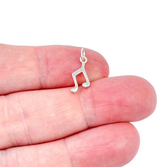 Vintage Sterling Silver 925 Music Note Charm Pendant - Picture 1 of 7